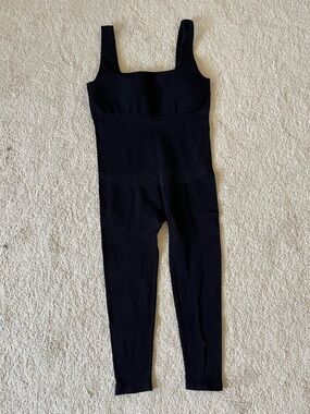 Amazon Black Ribbed Sleeveless Jumpsuit